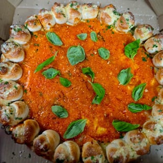 Penne Vodka Garlic Knot Pizza