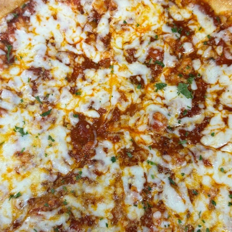 Shrimp Fra Diablo Garlic Knot Pizza.