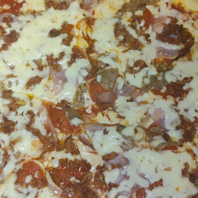 Meat Lovers Garlic Knot Pizza.