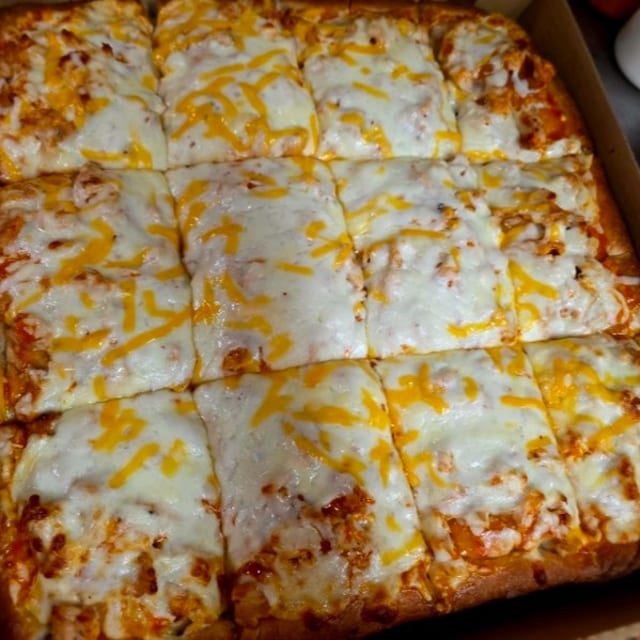 Chicken Bacon Ranch Sicilian Pizza.
