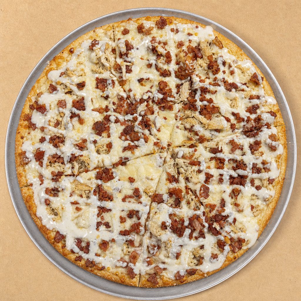 Chicken Bacon Ranch Garlic Knot Pizza.