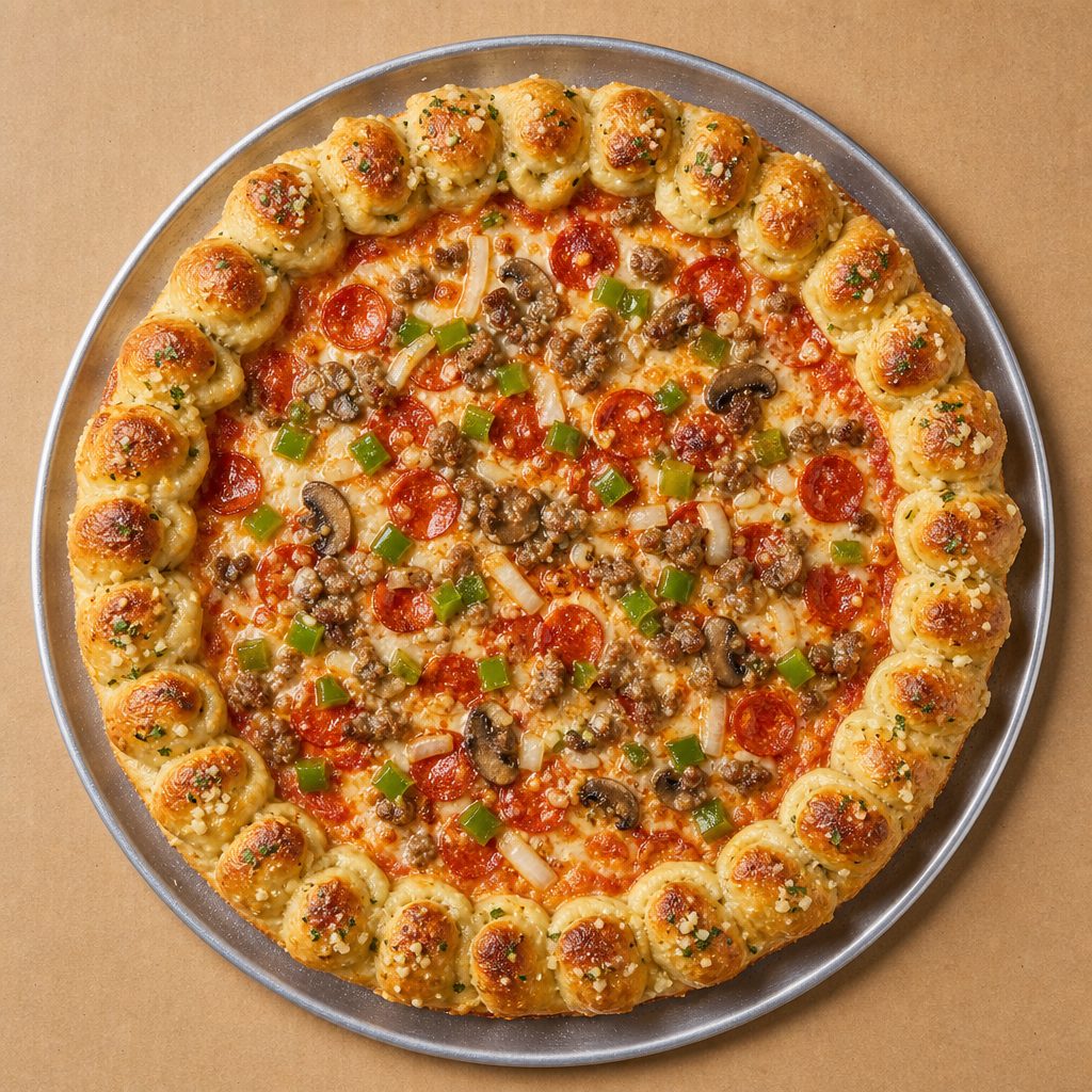 Buona Special Garlic Knots Crust Pie.