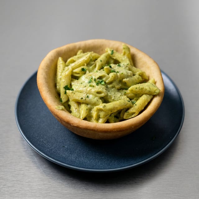 Pesto Pasta Bread Bowl.