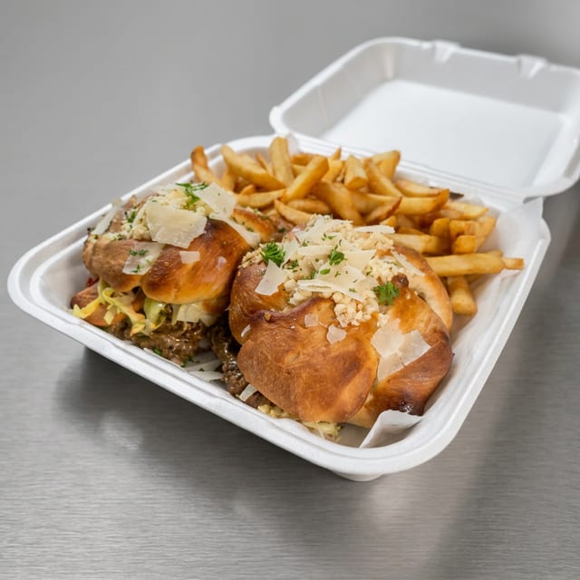 Chopped Cheese Garlic Knots Sandwich.
