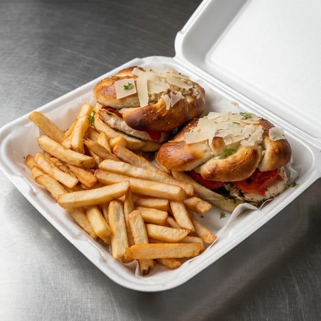 Chicken Pesto Garlic Knots Sandwich.