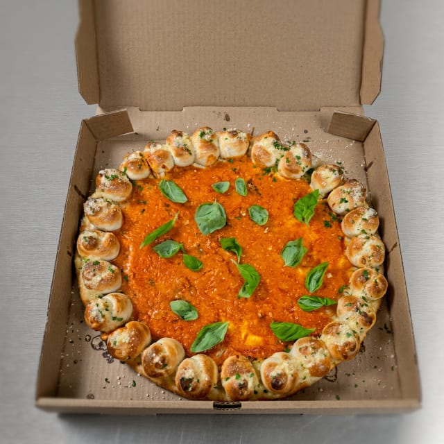 Penne Vodka Garlic Knot Pizza.