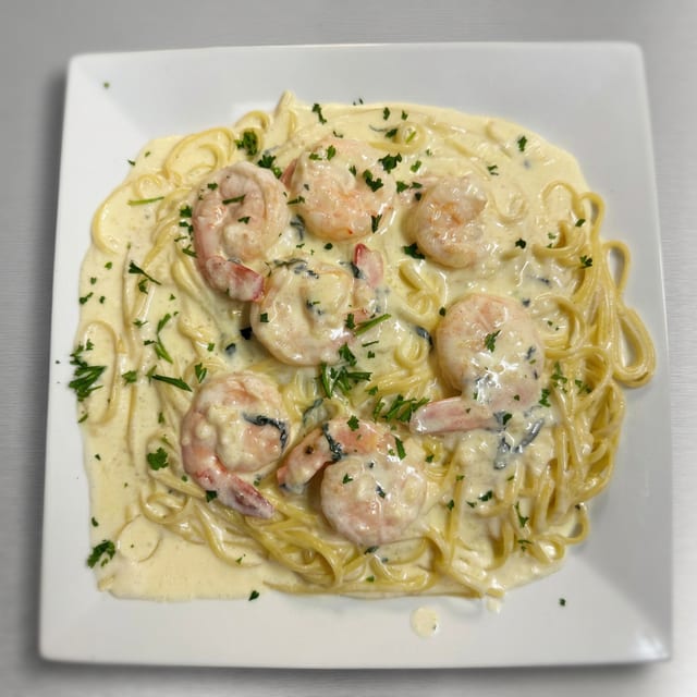 Pasta with Alfredo Sauce.