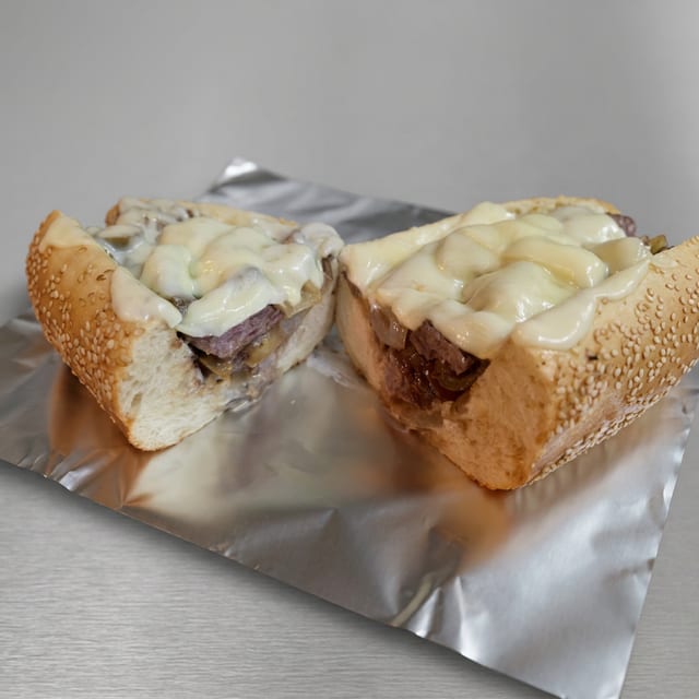 Thick Cut Ribeye Steak Sandwich.