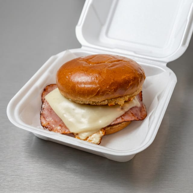 Ham, Eggs and Cheese Sandwich.