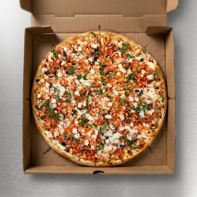 Bruschetta Garlic Knot Pizza.