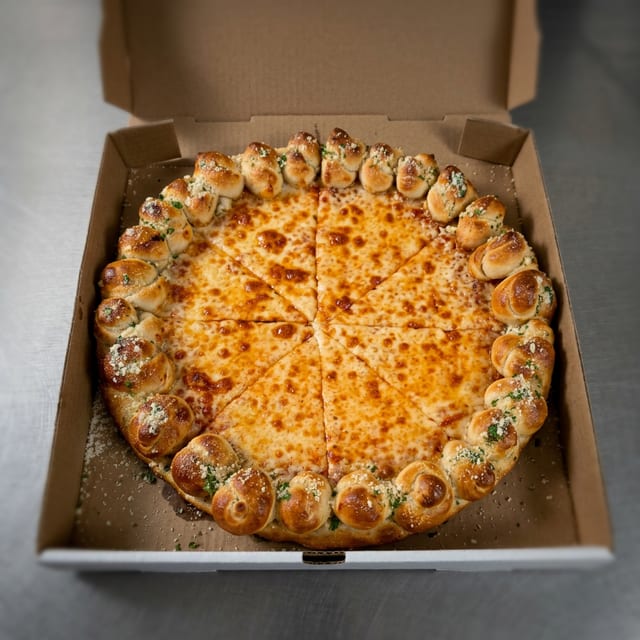 Cheese Garlic Knot Pizza.
