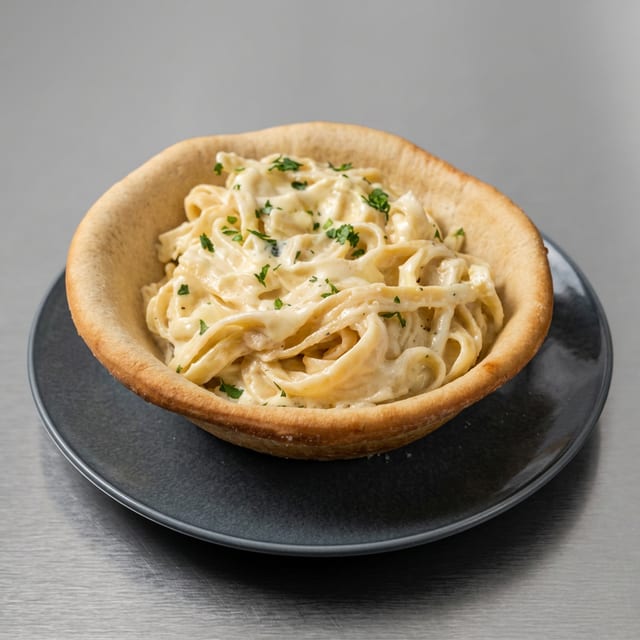 Pasta Bread Bowl Alfredo.