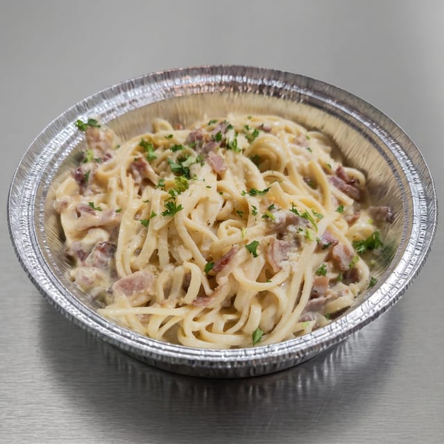 Pasta with Carbonara Sauce.