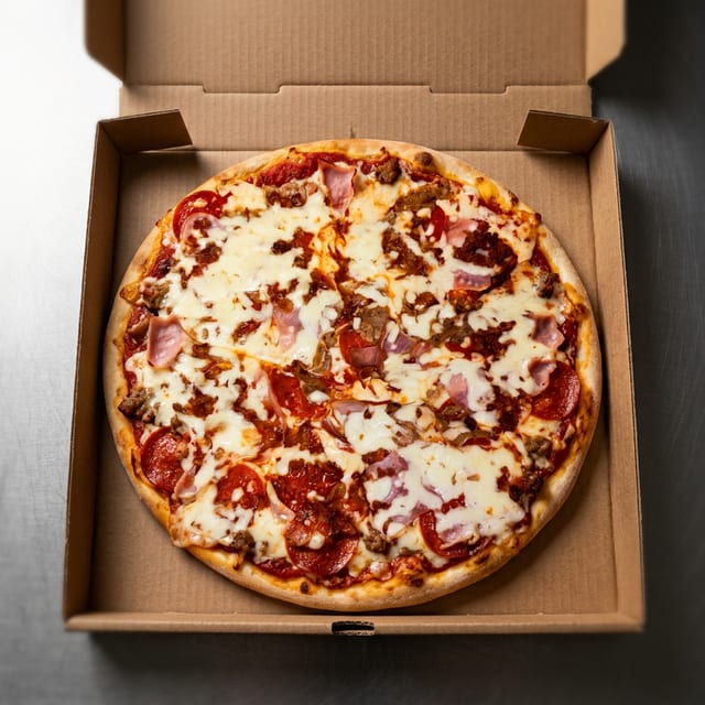 Meat Lovers Garlic Knot Pizza.