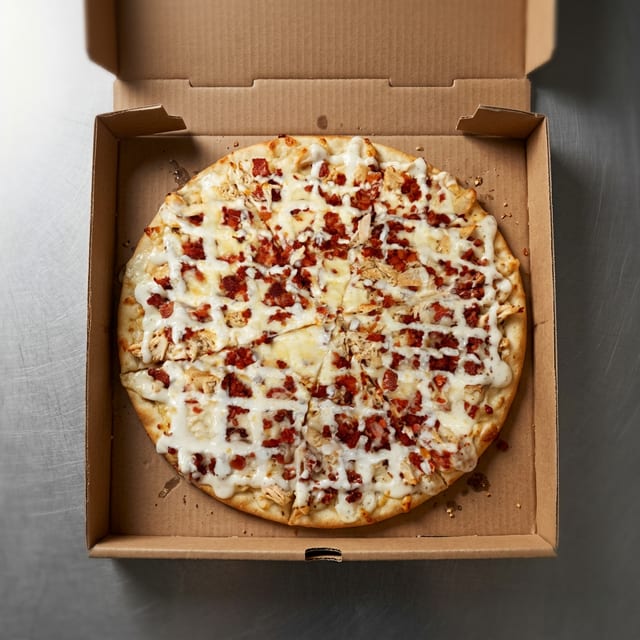Chicken Bacon Ranch Garlic Knot Pizza.